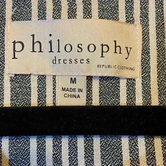 Philosophy Republic Womens Tunic Dress MEDIUM Embroidered Tassel Stripe Bohemian - Picture 9 of 9